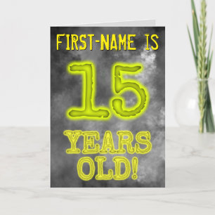 Carte Éffrayante Aura Jumelée "15 ANS !" + nom