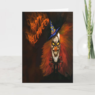 Carte effrayante de Halloween de clown