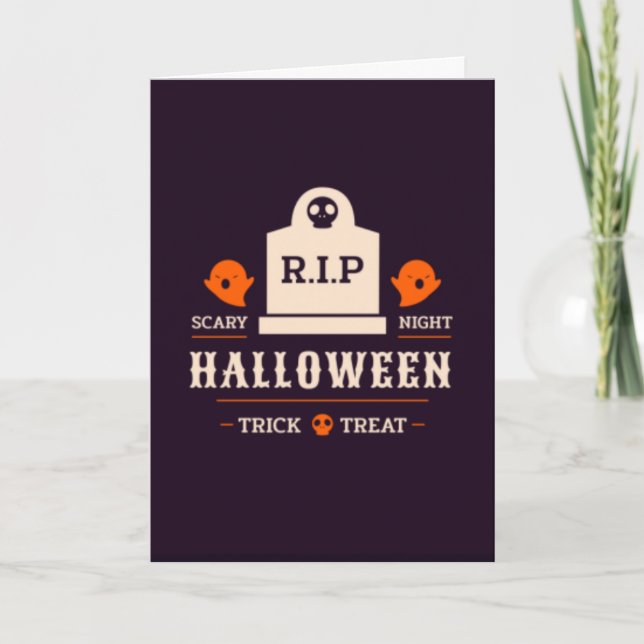 Carte éffrayante d'Halloween (Devant)