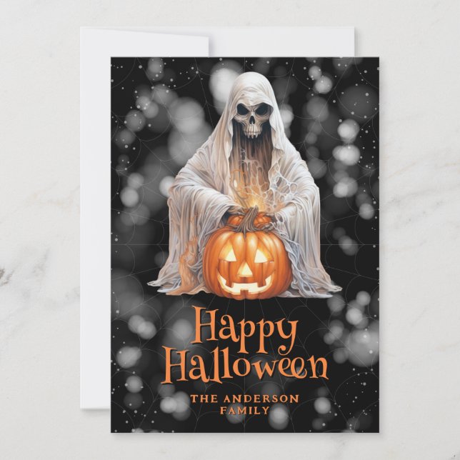 Carte éffrayante d'Halloween Jack O'Lantern (Devant)