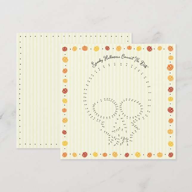 Carte éffrayante Halloween Connect-The-Dots (Devant / Derrière)
