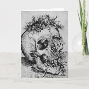 Carte éffrayante heureuse de crâne de Halloween