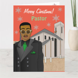 Carte Église Pastor Africaine Américaine Joyeux Noël
