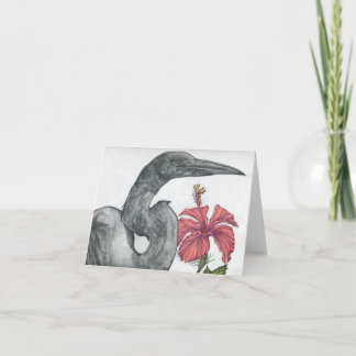 Carte Egret & Hibiscus