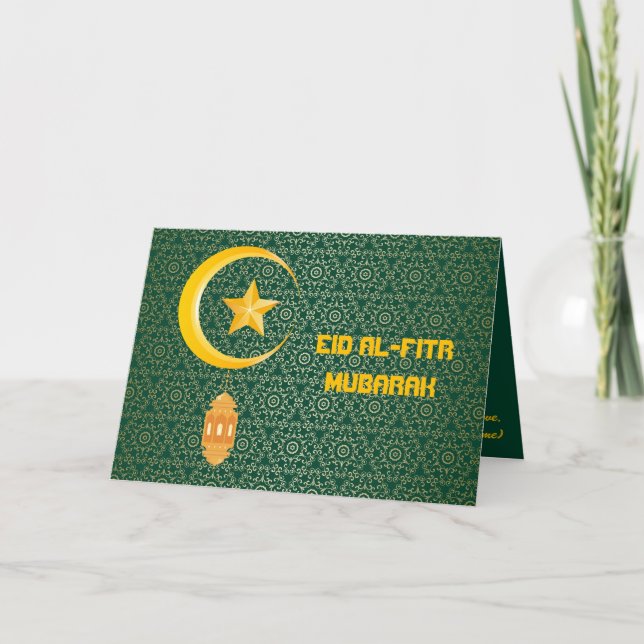 Carte Eid al Fitr Moubarak Ramadan Kareem Moon Star (Devant)