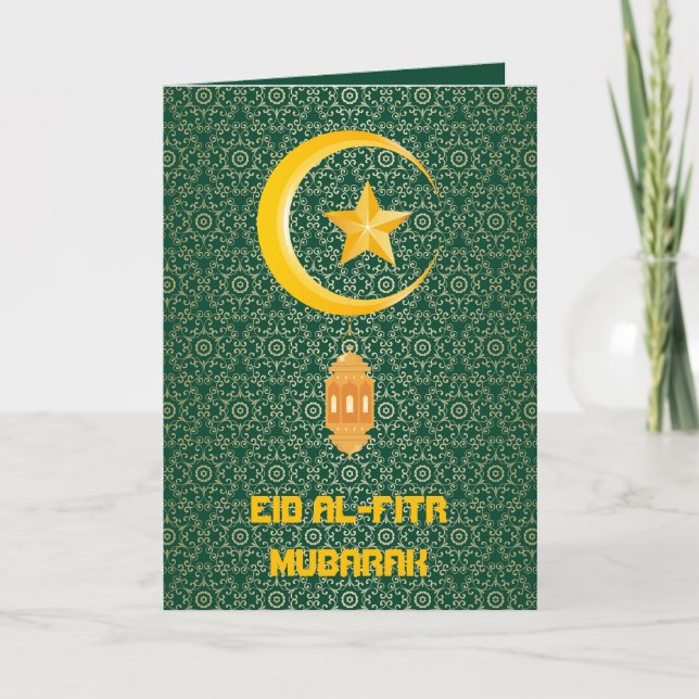 Carte Eid al Fitr Moubarak Ramadan Kareem Moon Star (Devant)