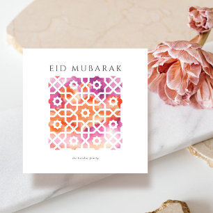 carte Eid Mubarak motif arabe
