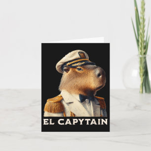 Carte El Capytain Funny Capybara Capitaine de bateau