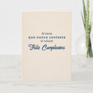 Carte El Nene Que No Contesta Anniversaire