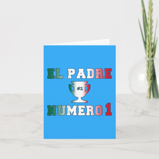 Carte El Padre Número 1 #1 Papa en Fête des pères espagn (Devant)