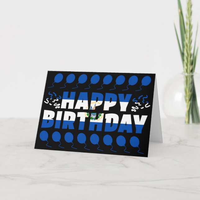 Carte El Salvador Drapeau Patriotique Anniversaire (Devant)