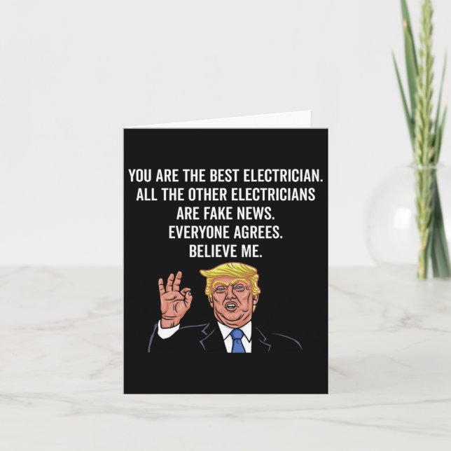 Carte Électricien drôle de Trump Lineman  (Devant)