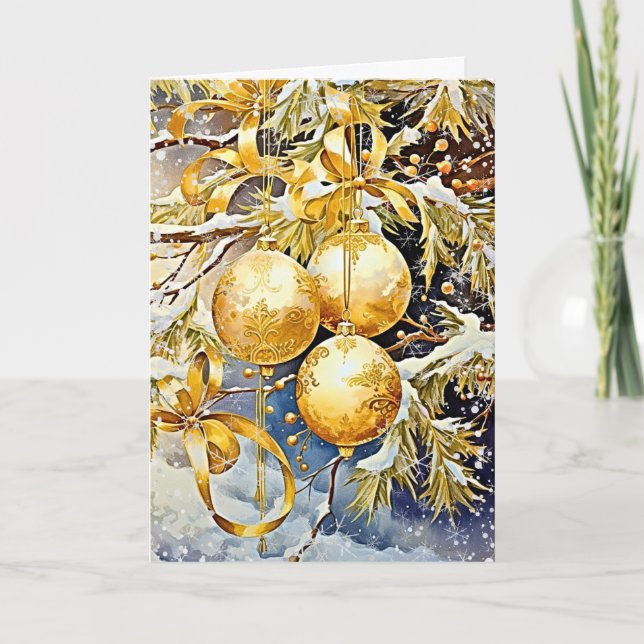 Carte Élégance de Noël chatoyante (Devant)