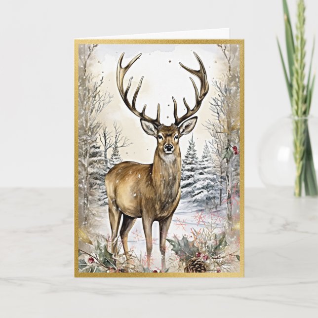 Carte Élégance Serene Woodland Elk (Devant)