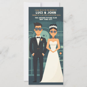 Carte Élégance victorienne : Steampunk Theme Mariage Inv