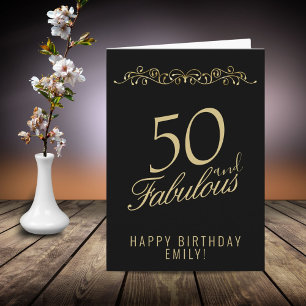 Carte Elégant 50 et fabuleux ornement 50e anniversaire