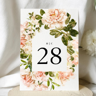 Carte Élégant 5 x 7 Florals Mariage Numéros de tableau