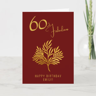 Carte Elégant 60 et Fabuleux Branches Dorées 60e Anniver