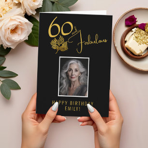 Carte Elégant 60 et Fabulous Twigs 60th Birthday Photo