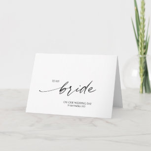Carte Élégant à ma mariée le jour de notre mariage