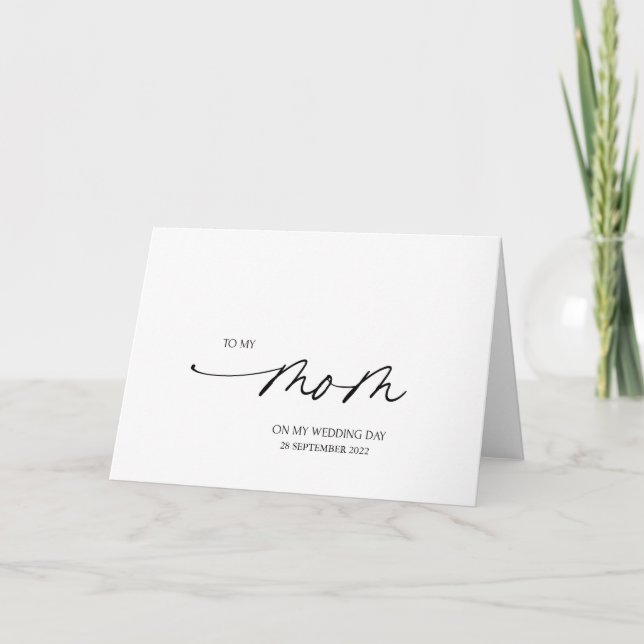 Carte Élégant à ma mère cadeau de jour de mariage de la  (Devant)