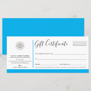Carte ELEGANT AFFAIRES moderne logo chic aqua bleu