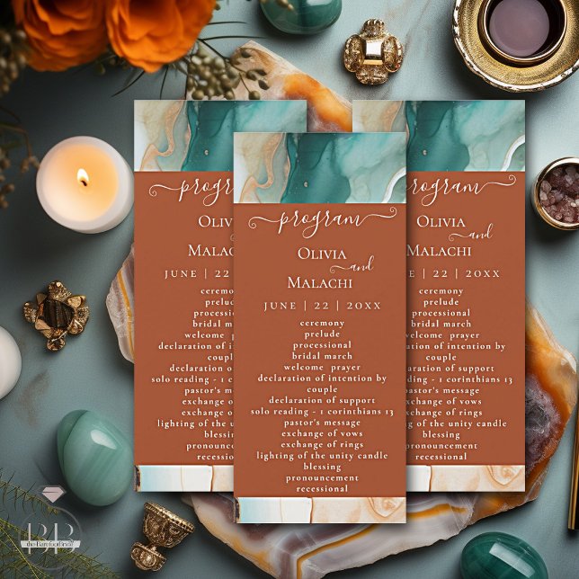 Carte Élégant Agate Abstrait moderne en terre cuite (Créateur téléchargé)