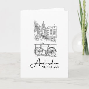 Carte Élégant Amsterdam Pays-Bas Nederland Hollande So