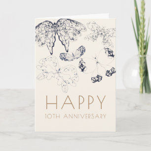 Carte Élégant Anniversaire des papillons classiques Whim