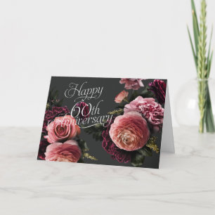 Carte Élégant anniversaire floral-60e Mariage