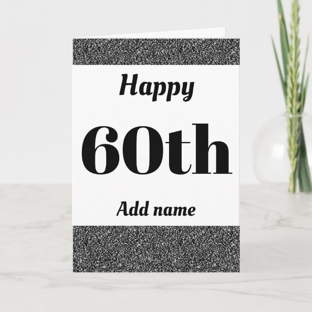 Carte Elégant anniversaire heureux personnalisé 60e (Devant)