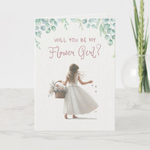 Carte Elégant Aquarelle Serez-Vous Ma Fille Fleur