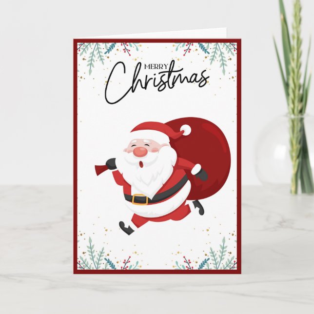 Carte Élégant arbre de Noël tendance non photo plié (Devant)
