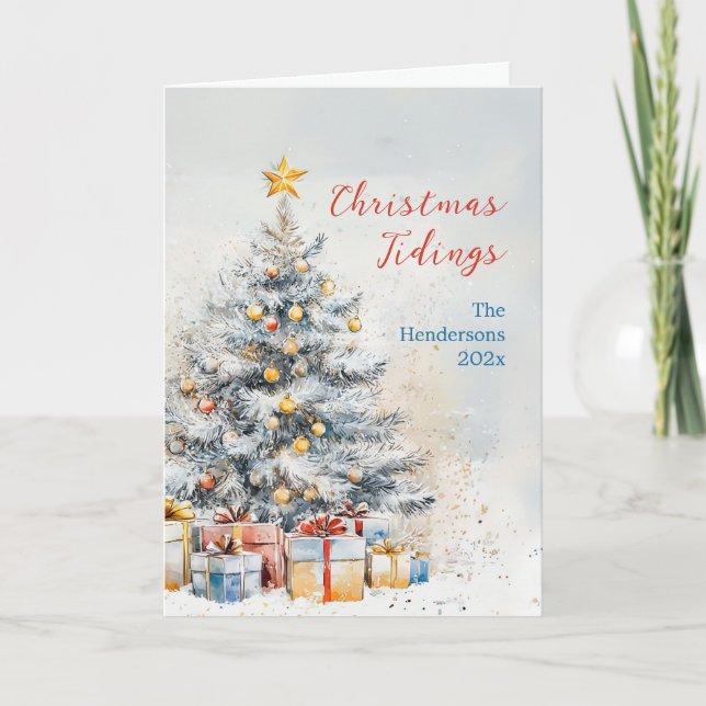 Carte Élégant arbre de Noël Vintage (Devant)
