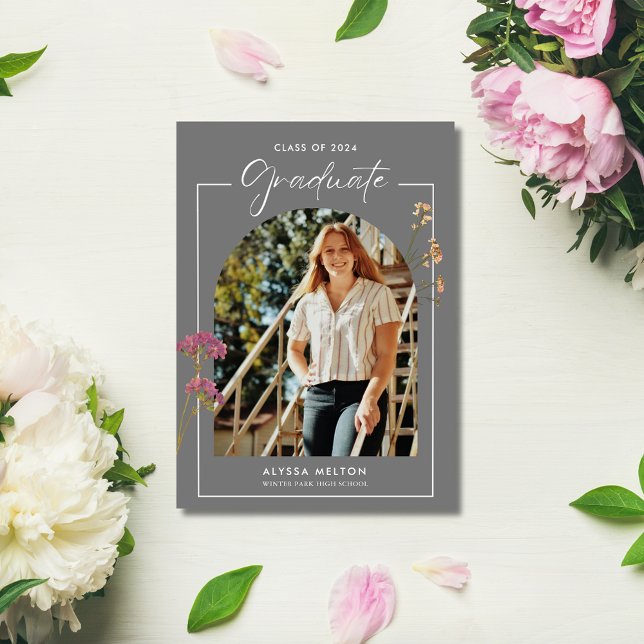 Carte Elégant Arch Photo High School Graduation Party (Elegant Arch Photo High School Graduation Party)