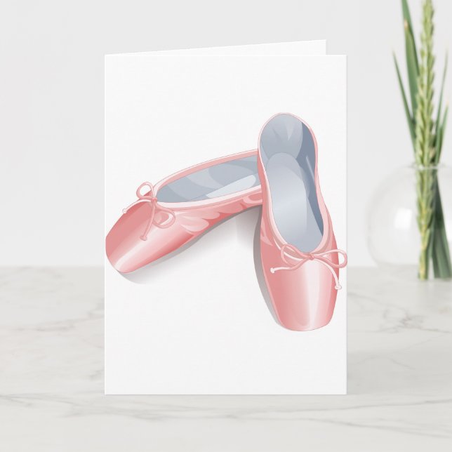 Carte Élégant Ballet Rose Appartements mignonette Fille  (Devant)