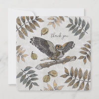 Elegant Bird nature merci avec signature