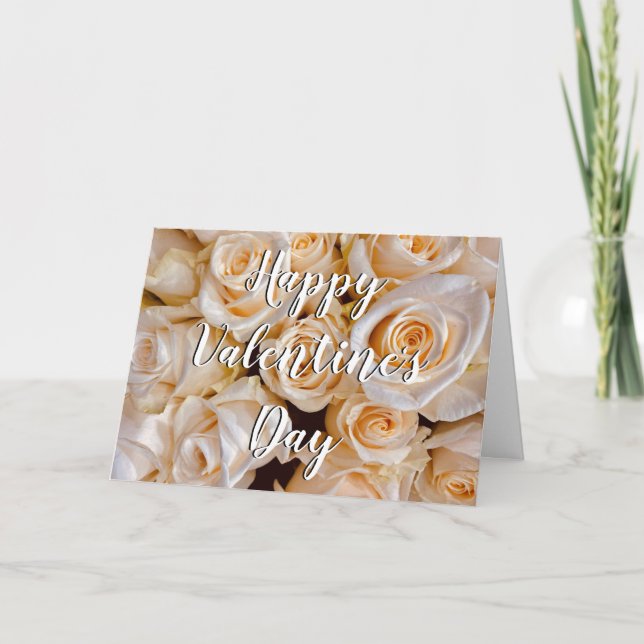 Carte Elégant blanc Roses Floral Meilleur Ami Valentine' (Devant)