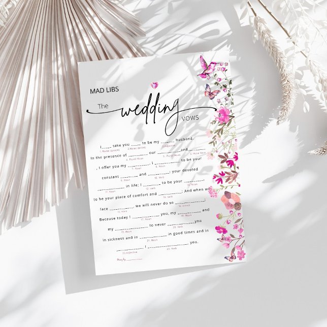 Carte Élégant Blush Ruby Rose Floral Mariage Vows Jeu (Créateur téléchargé)