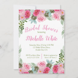 Carte Elégant Boarder d'aquarelle rose