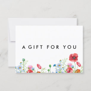 Carte Elegant Boho Floral Fleur sauvage certificat cadea