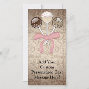 Carte Élégant cacao Damask Cake Pop