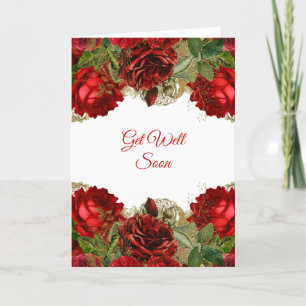 Carte Élégant cadre de fleurs de rose rouge se tirer bie