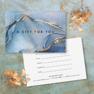 Carte Élégant certificat cadeau de marbre doré de la Mar