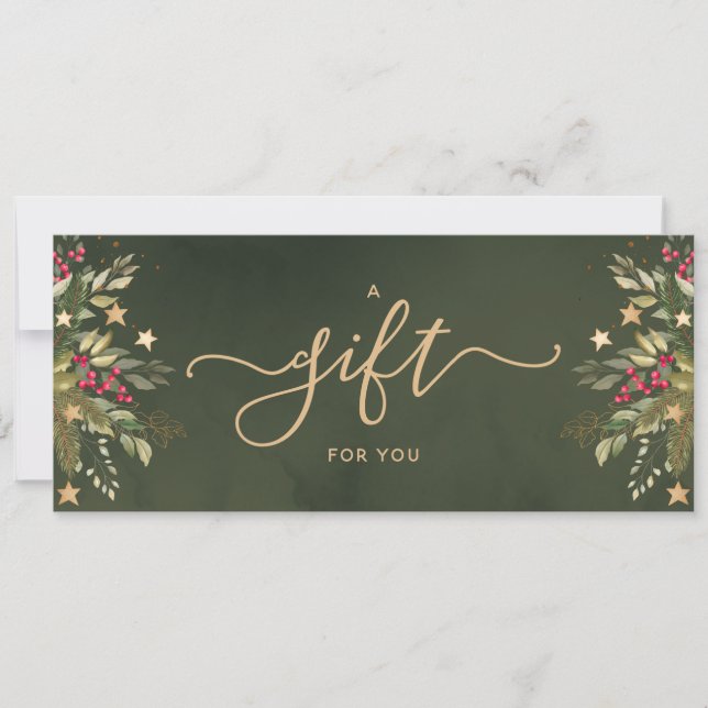 Carte Élégant certificat cadeau de Noël (Devant)
