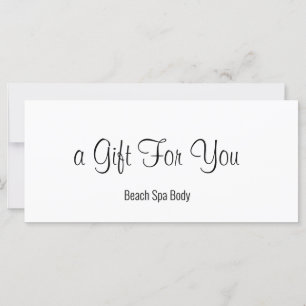 Carte Élégant certificat cadeau de salon Spa noir et bla