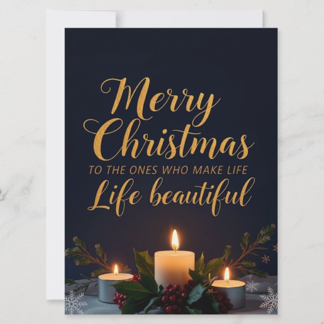 Carte Elegant Christmas Compliment Hand Lettered Art (Devant)