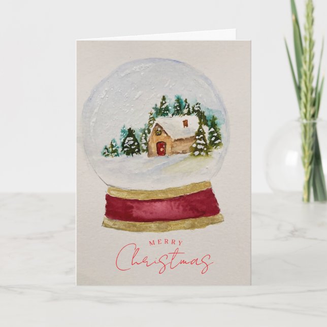 Carte Elegant Christmas Snow Globe Greeting Card (Devant)