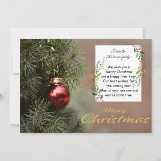 Carte Elegant Christmas Tree Card With Modern Ornaments