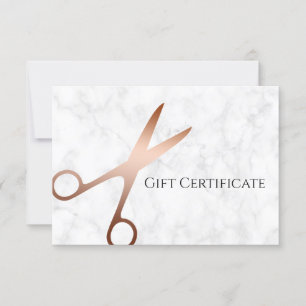 Carte Elégant ciseaux d'or rose moderne coiffeur